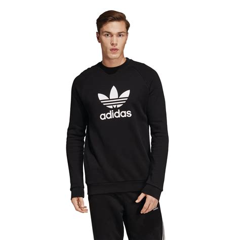 adidas trefoil crew herren sweatshirt schwarz größe l